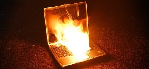 computer on fire